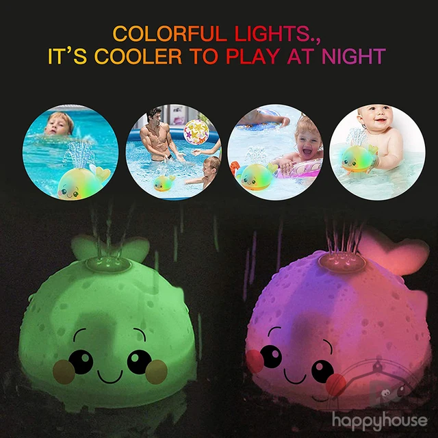 Baby Bath Toys Spray Water Shower Bathing Toys for Kids Electric Whale Bath Ball with Light Music LED Light Toys ool Bathtub Toy 3