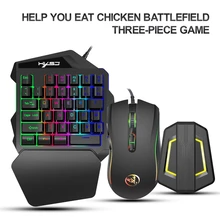 Colorful Backlight One-handed Gaming Mini Keyboard Mouse Set USB PS4 Keypad Mice with Converter Adapter For PS4 Switch
