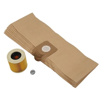

11Pcs for KARCHER MV2 IPX4 WD2 A2004 A2054 A2204 Vacuum Cleaner Bags and Filters Cartridge Filters and Dust Bags