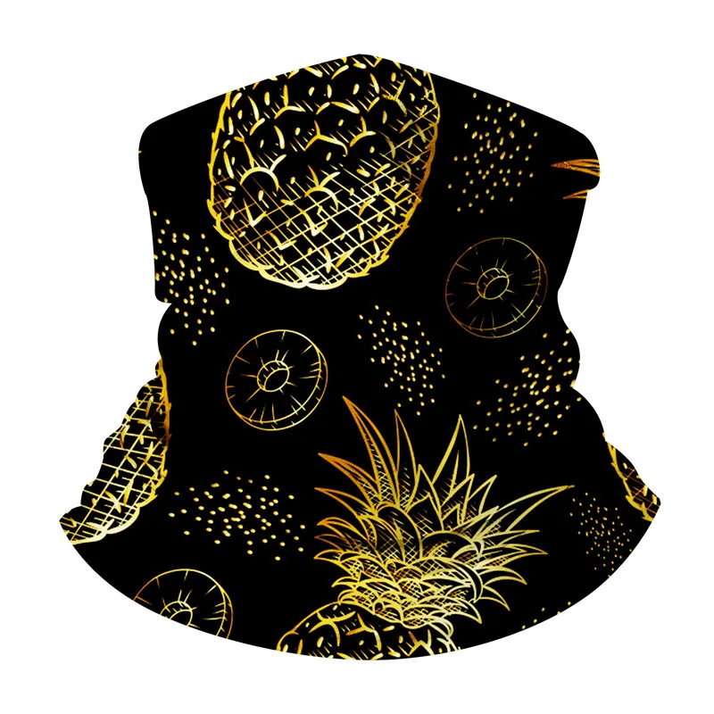 

Women Men Magic Scarf Pineapple Print Bandana Hiking Camping Running Half Face Mask Anti Dust UV Windproof Spitting Snood Scarf