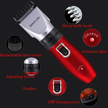 

Professional Cordless Hair Cutter Hair Trimmer 6500 Rpm Hair Clipper Adjustable Length With Stagger-tooth Blade