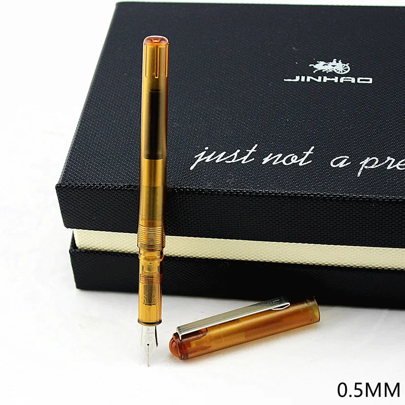 Высококачественная ручка Jinhao из нержавеющей стали с зажимом для школьников, студентов, офиса, обучения детей, авторучка 0,38 мм/0,5 мм, перо, выберите