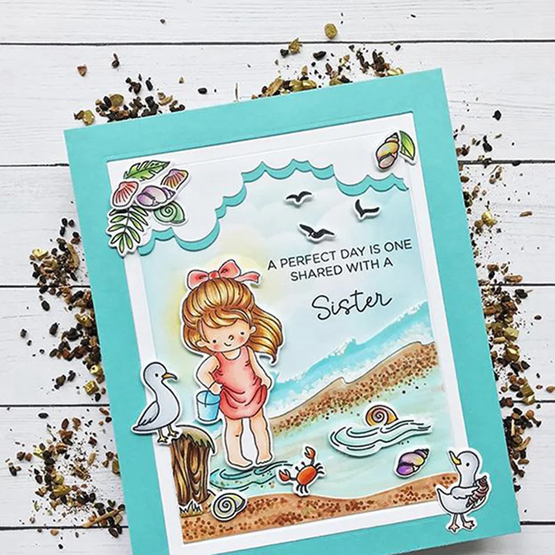 

Seaside Background Frame Die Metal Cutting Dies For Card Making Scrapbooking Album Decor Paper Embossing Craft Dies New 2019