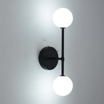 

Nordic Led Glass Wall Lamp Stair Mirror Light Living Room Bedroom Bathroom Wall Sconce Indoor Decor Home Lighting Black Metal G9