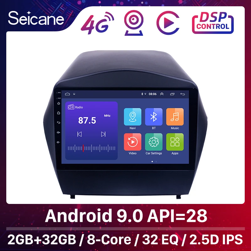 Seicane Android 9 0 2din автомобильное радио для 2009 2010 2011 2012 2015 Hyundai IX35 GPS мультимедийный