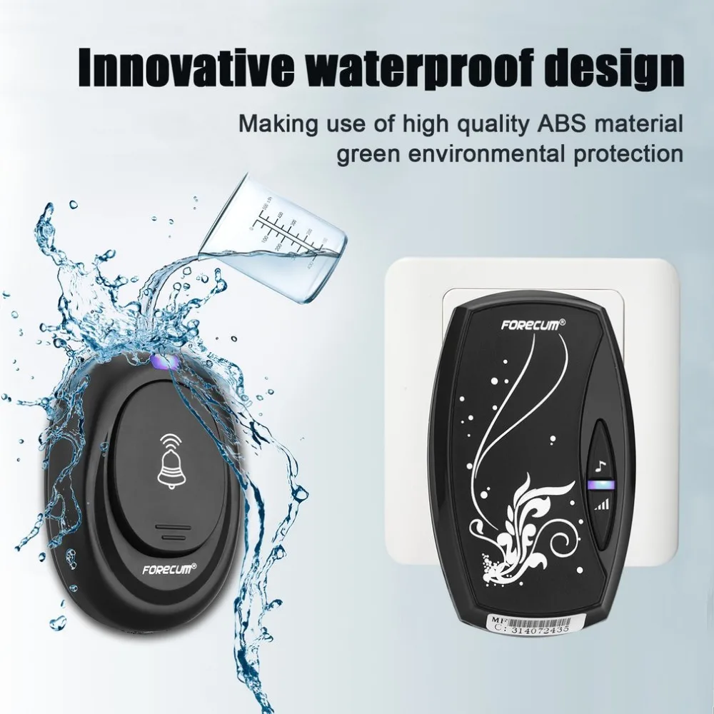 

Door Bell with 36 Chimes Single Receiver Waterproof Plug-in Type Wireless Doorbell Cordless Smart Home Door Bells