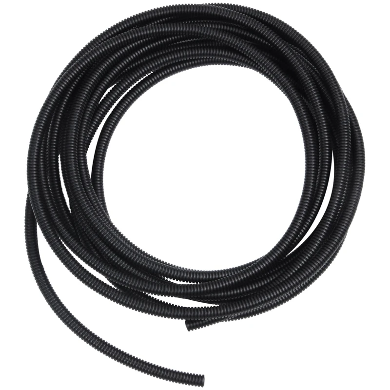 8mm Flexible PVC Corrugated Gas Tubing Pond Conduit Tube 7M Black