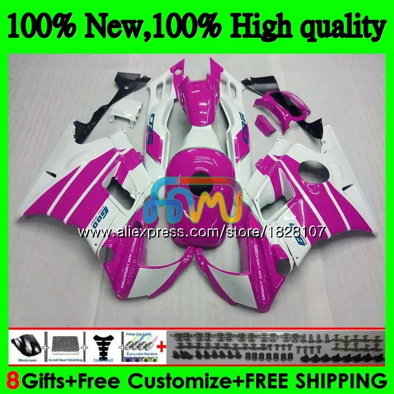 Обтекатели+ майка для HONDA 600CC CBR 600F3 CBR розового и белого цвета 600 FS 95 96 1995 1996 3BS. 206 CBR600 F3 CBR600F3 97 98 1997 1998 комплект