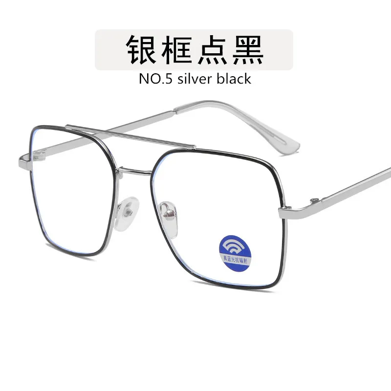 NO.5 silver black LUKOKO анти-голубые легкие очки компьютерные игровые очки для мужчин и женщин Блокатор блокирующий очки лучи очки с держателем линз para computadora - Цвет оправы: NO.5 silver black