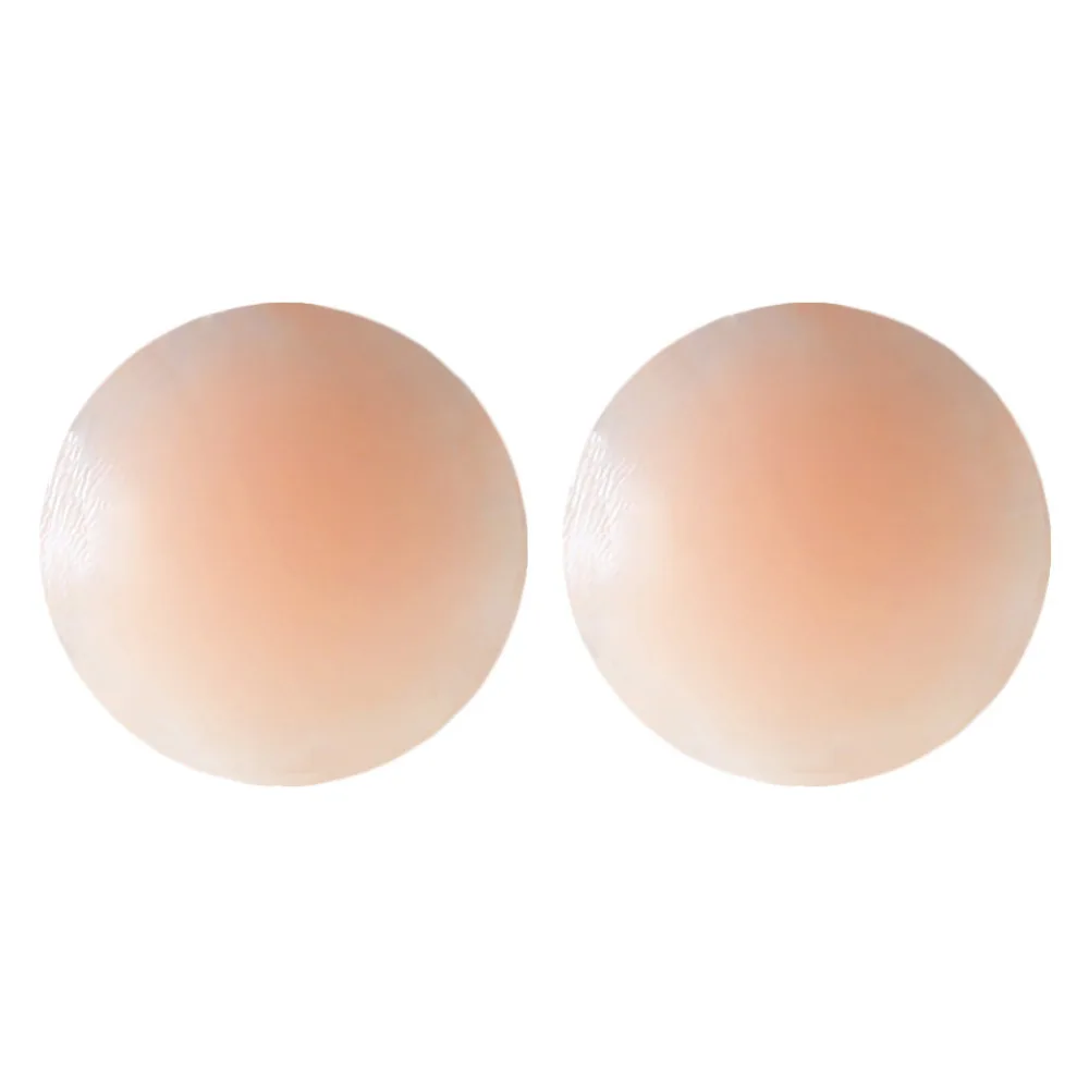 round Silicone Силиконовые нагрудные бра для скрытия сосков коврик многоразовые самоклеющиеся наклейки на Соски Нижнее белье пуш-ап бюстгальтеры для женщин вечернее платье - Цвет: round Silicone