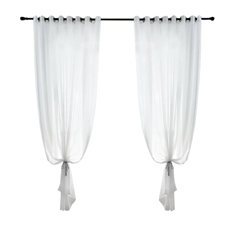 Solid White  Tulle Curtain For Living Room Bedroom Modern Organza Voile Sheer Curtains Finished Decorative Window Treatment