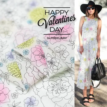 

Small Fresh Real Silk Cotton Silk Fabric Cotton Fabric Silk Dress Summer Fashion Designer Fabric