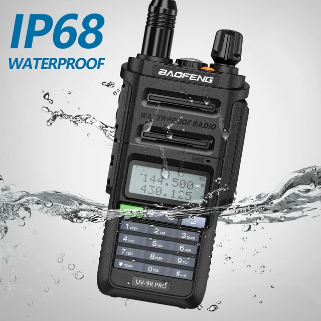 Baofeng UV-9R PRO Walkie Talkie IP68 dispositivo de mano resistente al agua  de alta potencia Radio de dos vías Dual Band UHF/VHF actualización de UV-9R  Plus - China Walkie Talkie resistente al