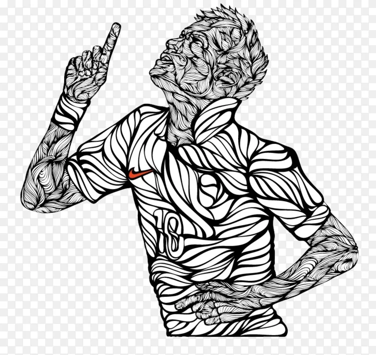 巴黎圣日耳曼f.c.耐克超级毒液足球靴ousadia e alegria-内马尔素描