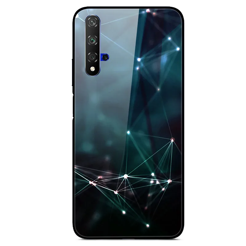 7 Чехол для huawei Nova 5 t, черный силиконовый бампер, жесткая задняя крышка для huawei Nova 5T Nova5t 5 t, чехол для телефона, закаленное стекло - Цвет: 7