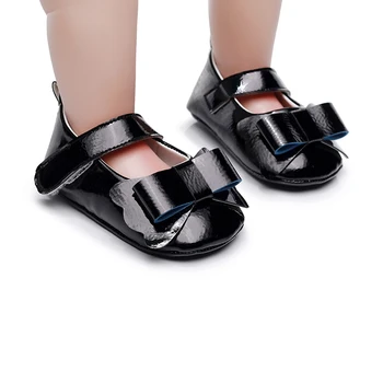 

Baby Girl Shoes Leather Bow Princess Soft Sole Non-slip Baby Shoe First Walkers No.5