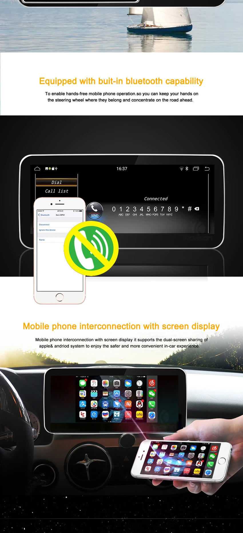 Koason 10,2" HD сенсорный экран Android 9,0 Система Автомобильный gps мультимедийный плеер для Mercedes BENZ GLK 13-16 мультимедийный автомобильный Радио
