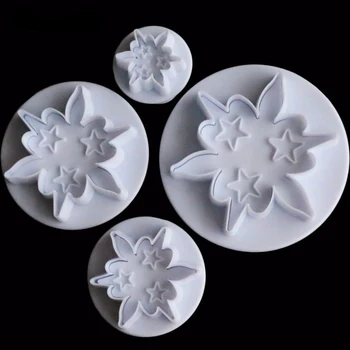 

4Pcs/Set DIY Star Shape Fondant Cake Decorating Plunger Biscuit Cookies Cutter Mold Christmas Cake Decorating Mould Tools