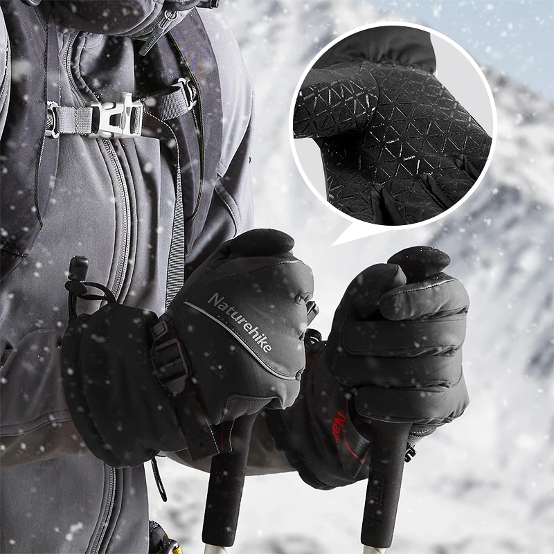 Naturehike GL-03 3m Thinsulate Подкладка Зимние теплые перчатки водонепроницаемые ветрозащитные Анти-скользящие перчатки NH18S030-T