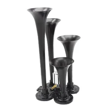 Универсальный автомобилей 4 трубы звуковой сигнал поезда 12 V/24 V 150db для воздушного компрессора, черный