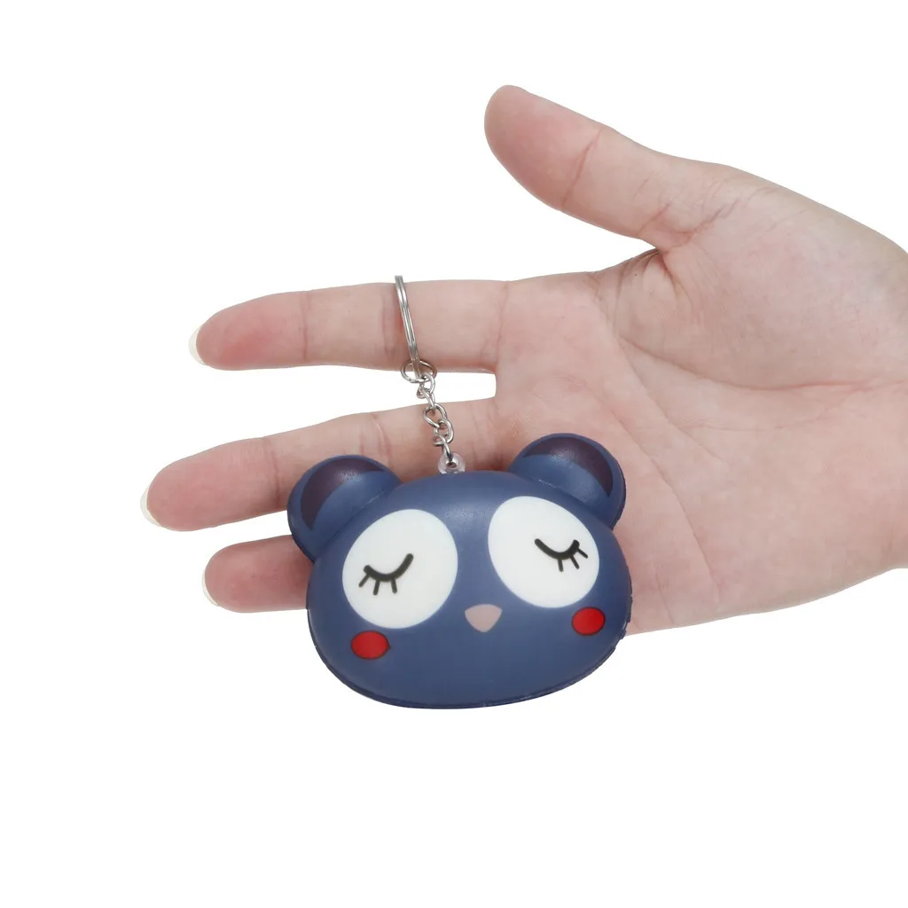 Squishy Toy Soft Slow Rising Animal Face Bread Simulation Bread keychain Stress Reliever Decor Phone Strap Gift #A