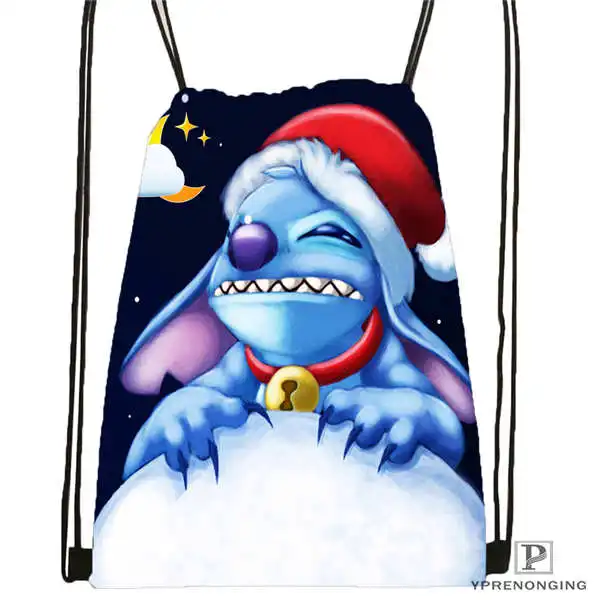Drawstring Backpack Customilo-Stitch-walt@ 01-походная сумка на шнурке для мужчин и женщин милый рюкзак для детей(черная спинка) 31x40 см#20180611-03-139 - Цвет: Drawstring Backpack