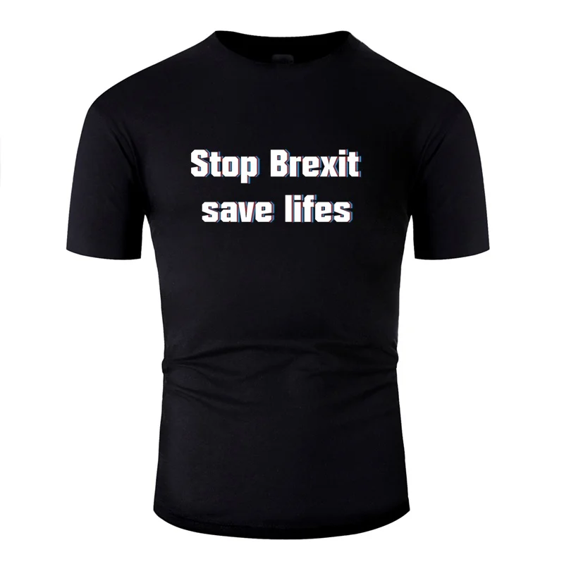 Модная мужская футболка Stop Brexit Save Lifes Мужская с круглым вырезом и коротким