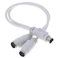 Adaptateur de répartiteur PS2 PS/2, câble 6Pin Mini Din mâle à 2 femelles pour souris, clavier, lecteur de carte, Scanner Laser