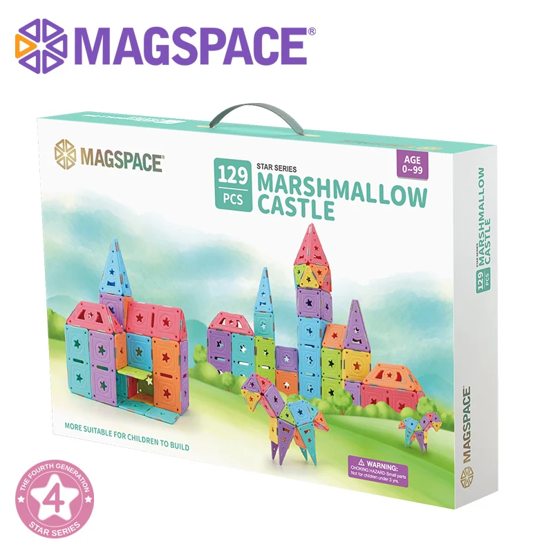 MAGSPACE, новинка 129 шт., магнитные блоки, развивающие строительные игрушки, Строительный набор, магнитный дизайнерский набор для детей, Подарочная Магнитная игрушка - Цвет: Армейский зеленый