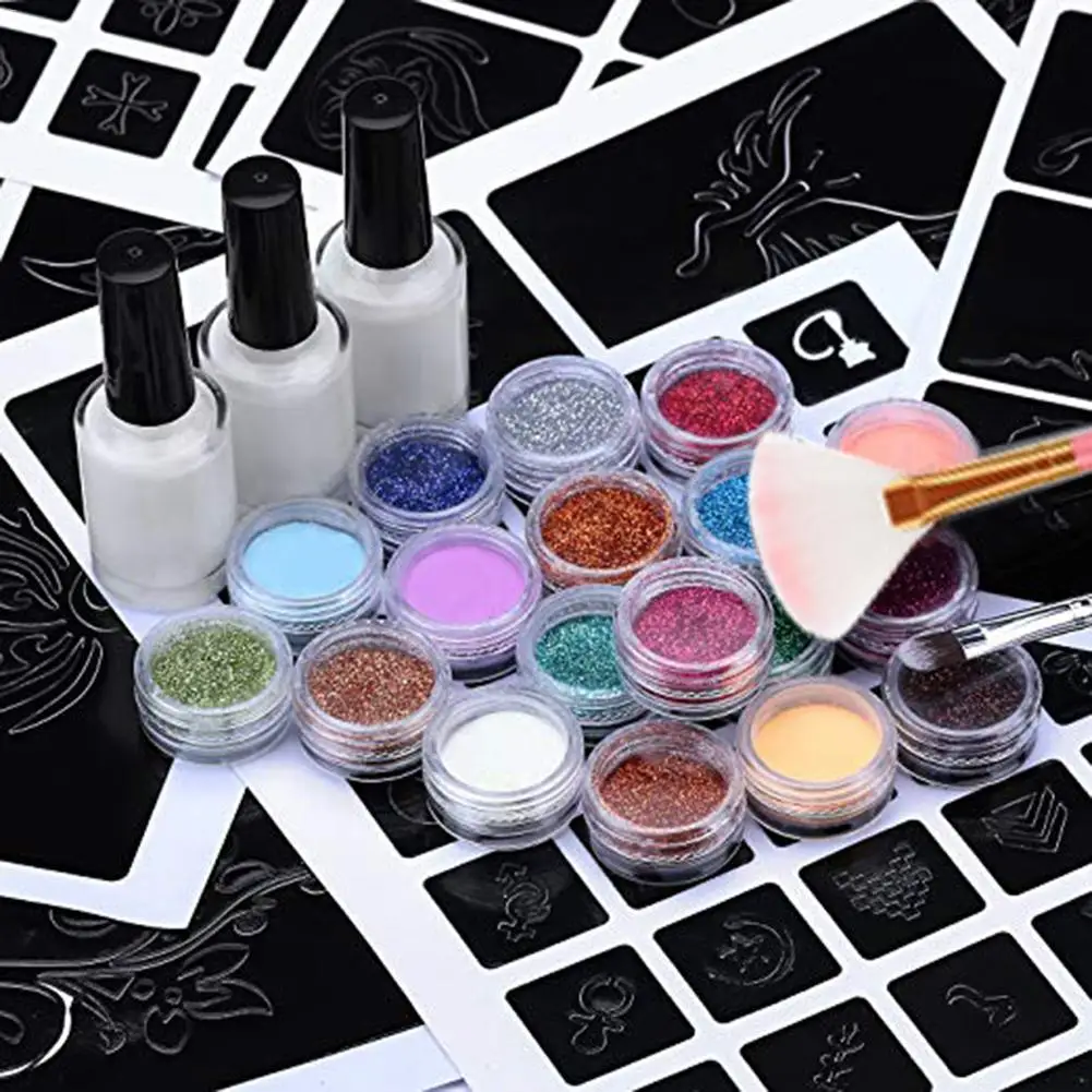 30 Colors Set Flash Diamond Shimmer Glitter Powder For Temporary Tattoo Kids Face Body DIY Nail Body Painting Art Makeup Tool