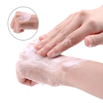 

50Pcs/Box Portable Disposable Boxed Soap Paper Make Foaming Scented Bath Washing Hands Mini Paper Soap Travel Use