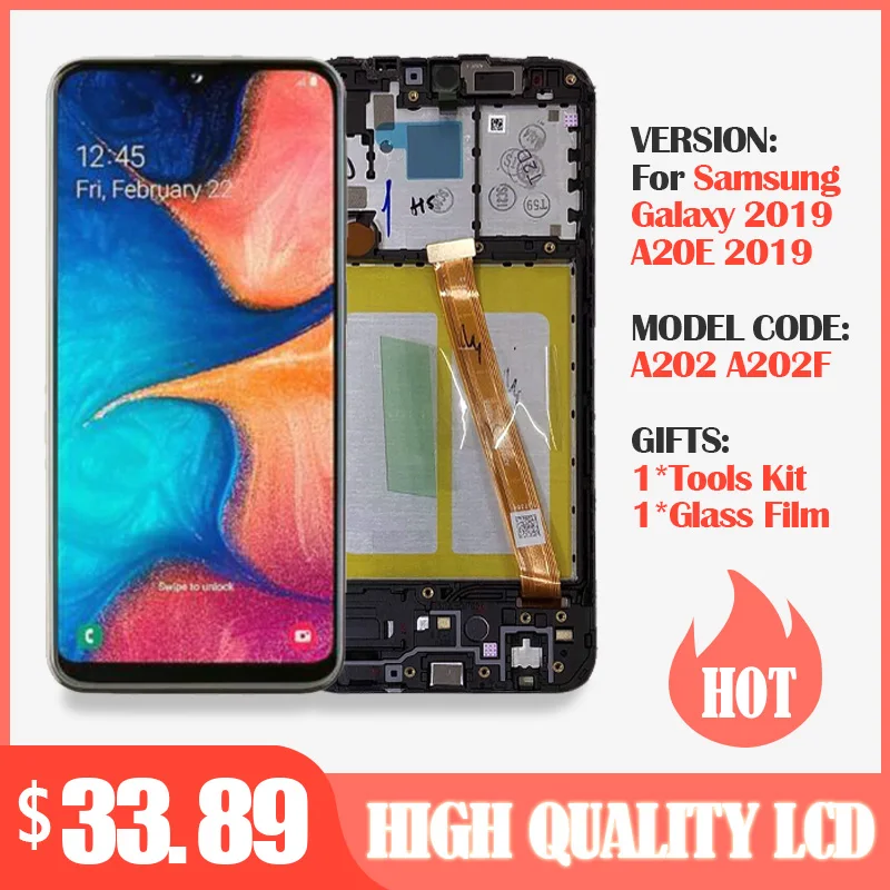 Beste Originele Display Voor Samsung Galaxy A20e A202 A202F A202DS Display Touch Screen Digitizer Vergadering A202F Ds Voor Samsung A20e lcd