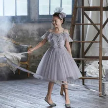 1-13Y New Flower Girl Dresses Girl's Sequined Dress Strapless Knee Length Ball Gown for Birthday Party Wedding dress CL190