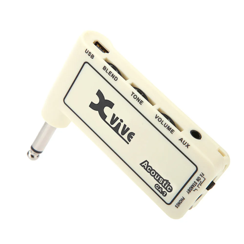 Mini Rechargeable Electric Guitar Plug Headphone Amp Amplifier Original Sound