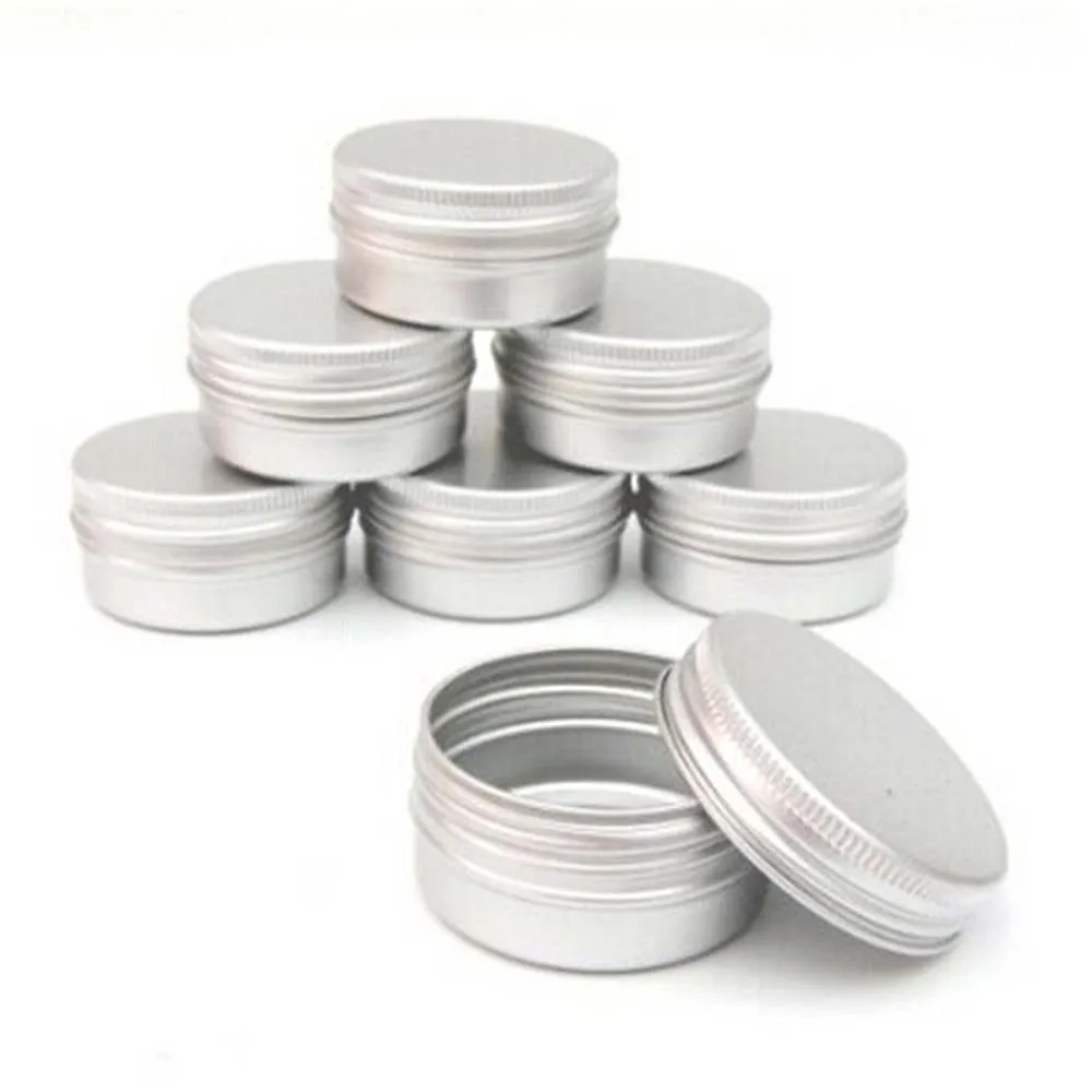 

1PC Small Tin Box Mini Metal Box Storage Empty Pot Plain Refillable Portable Bottle Container Screw Top Cosmetic Storage Jars