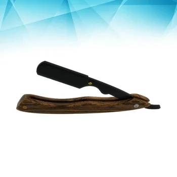 

Wooden Handle Black Chic Straight Barber Edge Steel Razors Shaving Knife Folding Men Vintage Straight Edge Metal Hair Shaper Bar
