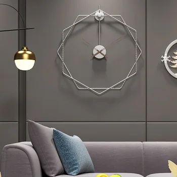 

Creative Large Silent Wall Clock Modern Design For Home Office Decorative Hanging Living Room Classic Brief Metal Wall Watch