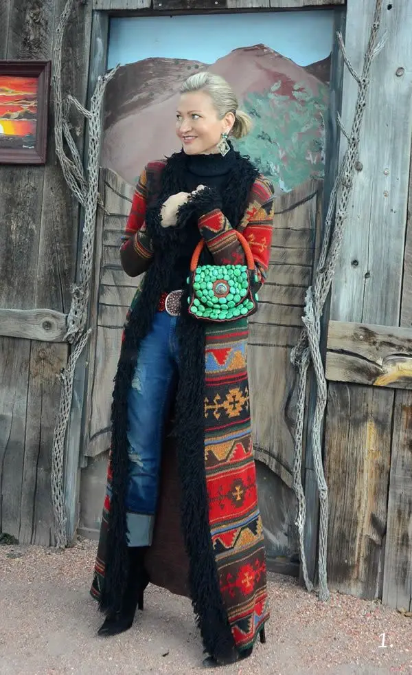 

2019 Winter Women's Vintage Coat Open Stitch Striped X-long Length Printing Collarless Woolen Coat Printing Long Sleeve Coat