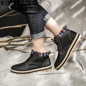 

Ankle Boots Men Winter Shoes Men Snow Boots Mens Boots Leather Chaussure Homme Calzado Hombre Buty Meskie Ботинки Мужские