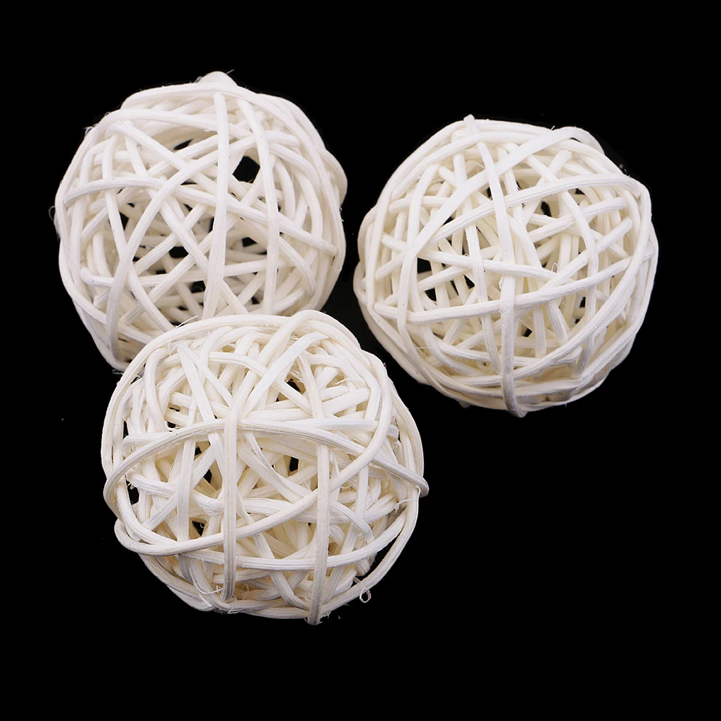 15Pcs Round Handmade Natural Wicker Rattan Balls for Wedding Christmas Party Table Bowl Vase Fillers DIY Floral Craft Supplies