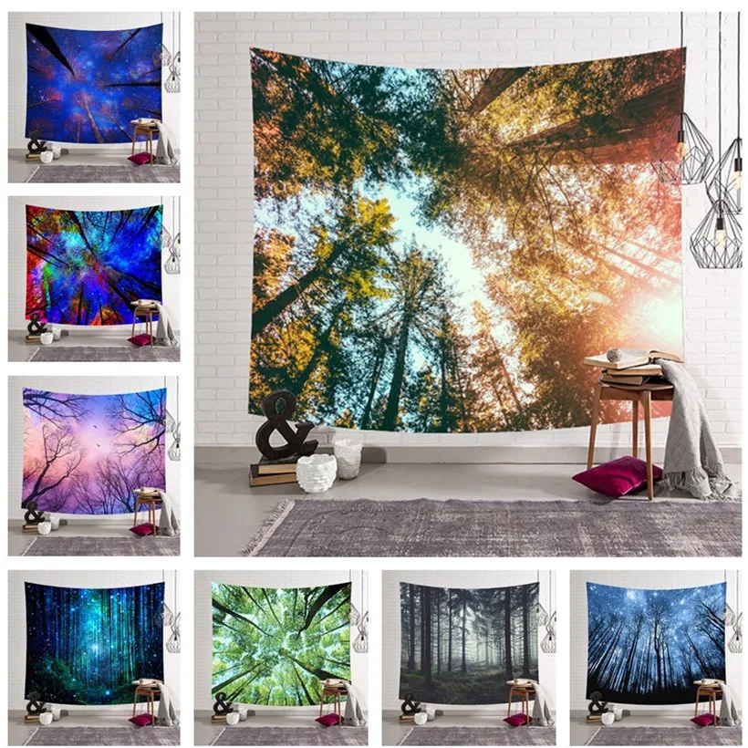 Wall Hanging Tapestry Forest Starry Tapestries Throw Blanket Mats Home Art Decor 