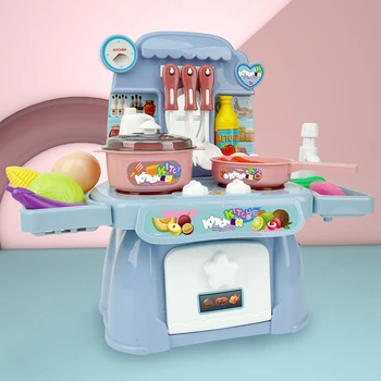 

Baby Miniature Kitchen Plastic Pretend Play Food Children Toys with Music Light Kids Cooking Toy Set for Girls Gifts Pink 1 Pcs