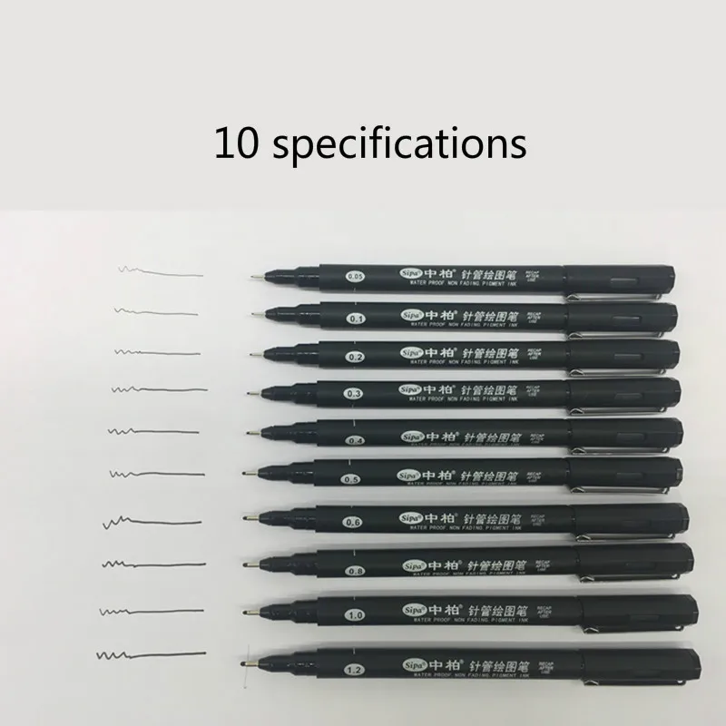 Engineering Drawing Needle Pen Fineliner Pen Waterproof Hook Fine Line Comic Stroke Design Hand-painted Drawing Line