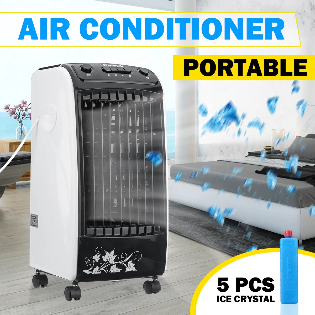 Warmtoo 220V Воздушный кондиционер Портативный Вентилятор увлажнителя домашний электрический кулер вентилятор кондиционирования воздуха 5 льда с украшением в виде кристаллов