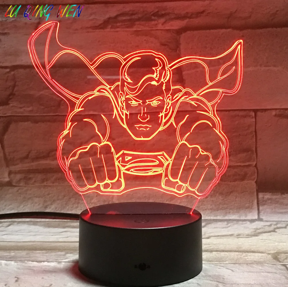 DC heroSuperhero детские пижамы с изображением Супермена для Светодиодный ночной