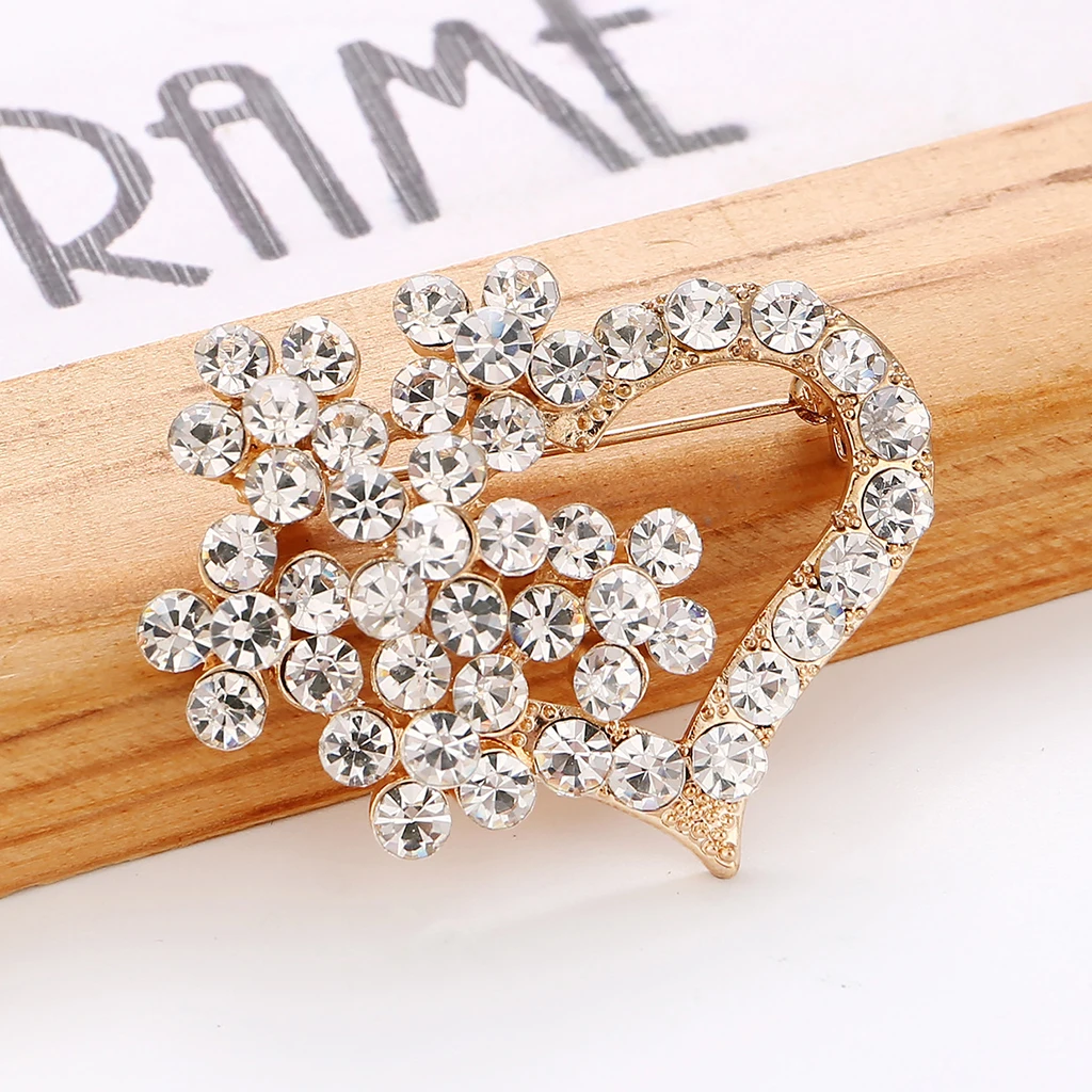 Crystal Heart Shape Brooch Christmas Gifts Gift For Your Daughter, Lover, Girlfriend