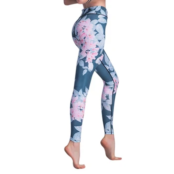 

Women Fitness Yoga Pants Slim High Waist Sports Leggings Quick Dry Elastic Running Gym Polyester Printed Pants Athletic Leggings