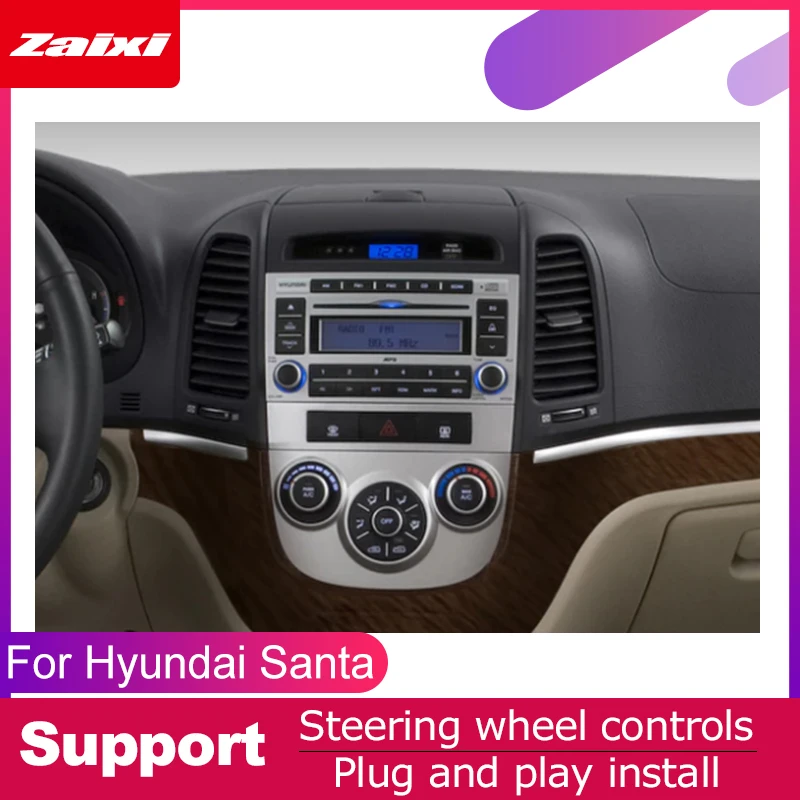 Flash Deal ZaiXi android car dvd gps multimedia player For Hyundai Santa Fe 2006~2012 car dvd navigation radio video audio player Navi Map 5