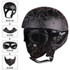 BRAMMO Skull Cap Motorcycle Helmet Vintage Half Face Helmet Motorbike Scooter Retro German Style chopper Cruiser Helmets ► Photo 2/6