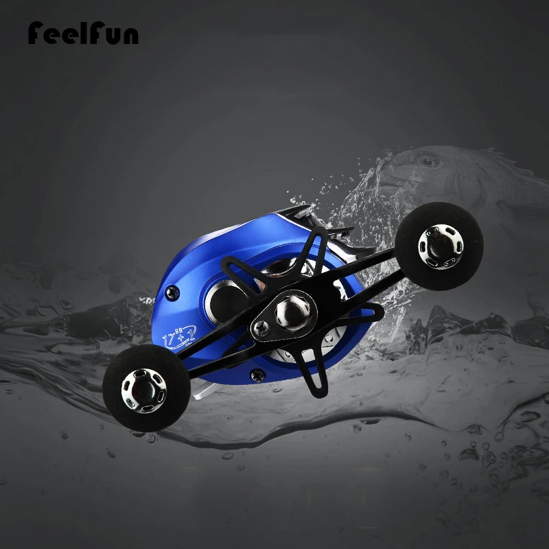 Feelfun приманка кастинговая катушка s рыболовное литое катушка с магнитным тормозом 7,1: 1 17+ 1 BB соленой воды рыболовные катушки 5,5 кг тяга влево вправо